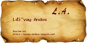 Lévay Andos névjegykártya
